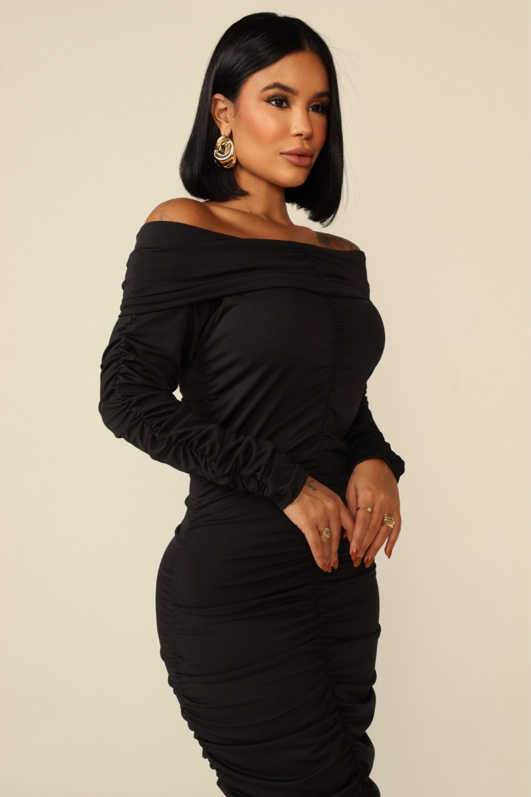 Morena Brazil - Vestido Midi Franzido Musa