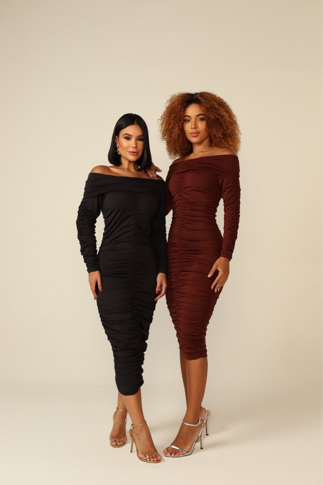 Morena Brazil - Vestido Midi Franzido Musa